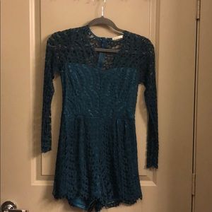 Green Lace Romper
